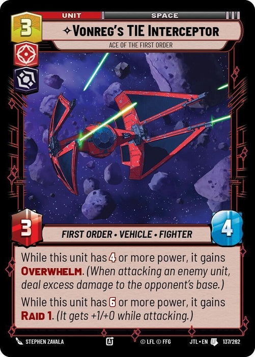 Vonreg's TIE Interceptor - Ace of the First Order (137/262) [Jump to Lightspeed] - for just $0.10! 