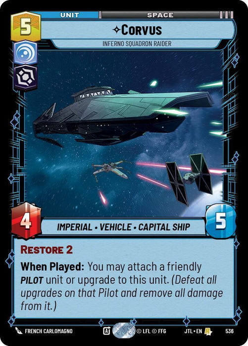 Corvus - Inferno Squadron Raider (Foil) (536) [Jump to Lightspeed] - for just $0.15! 