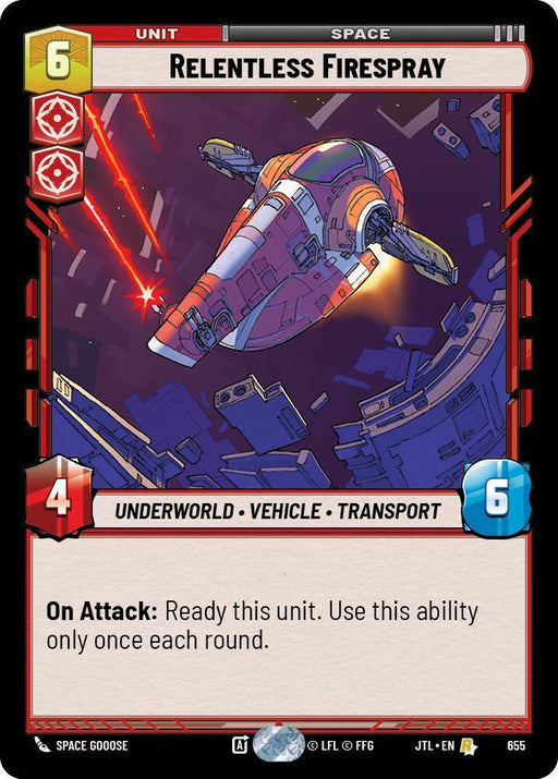 Relentless Firespray (Foil) (655) [Jump to Lightspeed] - for just $0.15! 