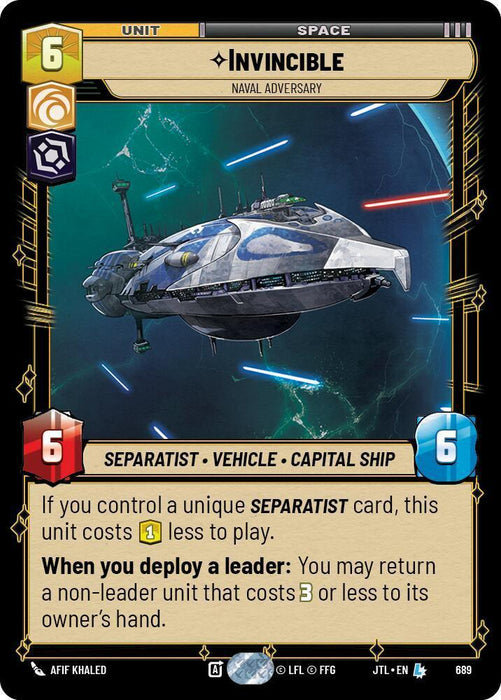 Invincible - Naval Adversary (Foil) (689) [Jump to Lightspeed] - for just $0.30! 