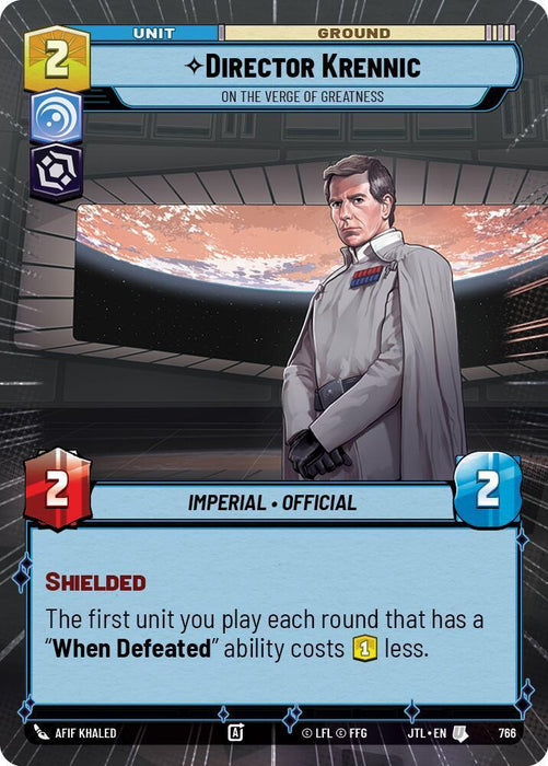 Director Krennic - On the Verge of Greatness (Hyperspace Foil) (766) [Jump to Lightspeed] - for just $0.70! 