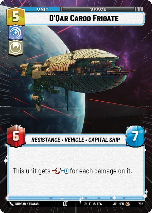 D'Qar Cargo Frigate (Hyperspace Foil) (786) [Jump to Lightspeed] - for just $0.15! 