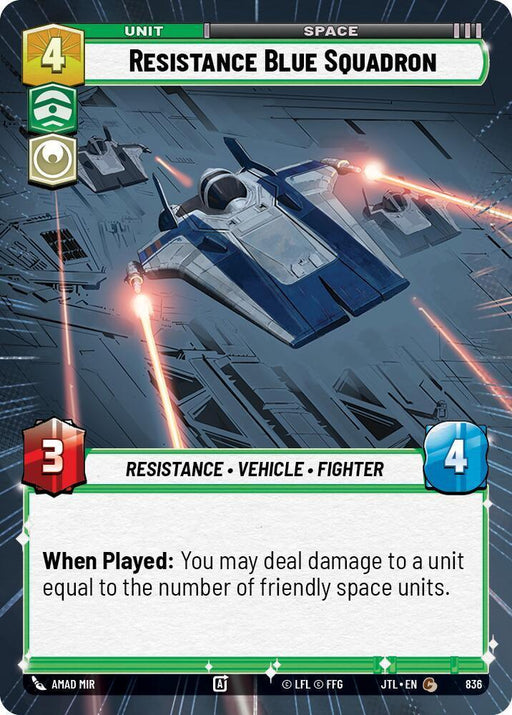 Resistance Blue Squadron (Hyperspace Foil) (836) [Jump to Lightspeed] - for just $0.25! 
