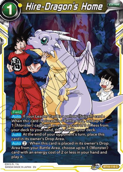 Hire-Dragon's Home (BT15-116) [Saiyan Showdown] - for just $0.10! 
