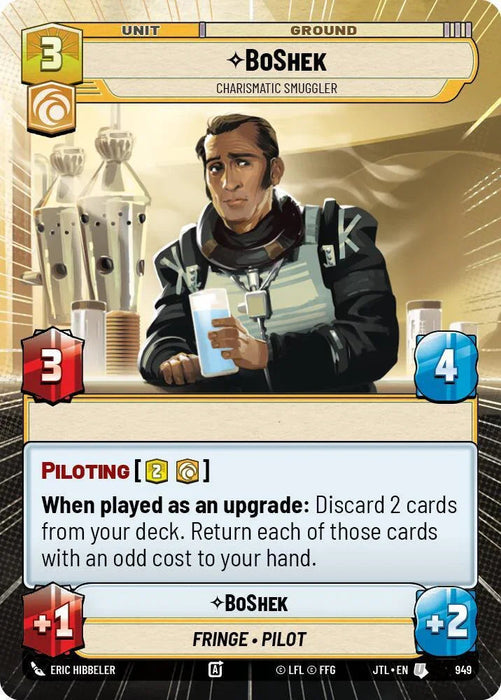 BoShek - Charismatic Smuggler (Hyperspace Foil) (949) [Jump to Lightspeed] - for just $0.30! 