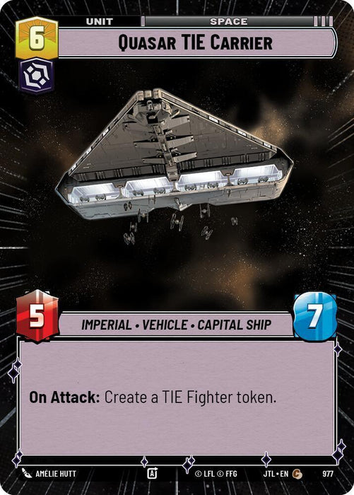 Quasar TIE Carrier (Hyperspace Foil) (977) [Jump to Lightspeed] - for just $0.15! 