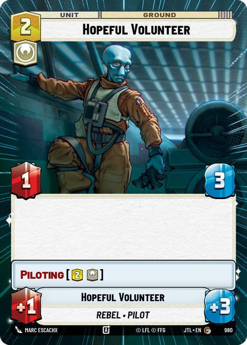 Hopeful Volunteer (Hyperspace Foil) (980) [Jump to Lightspeed] - for just $0.10! 