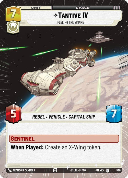 Tantive IV - Fleeing the Empire (Hyperspace Foil) (986) [Jump to Lightspeed] - for just $0.25! 