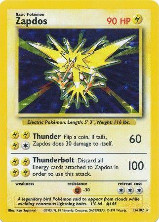 Zapdos (16/102) [Base Set Unlimited] - for just $14.80! 