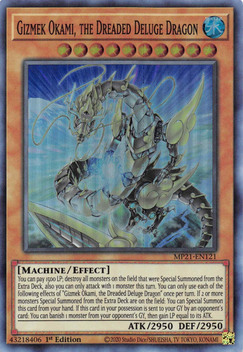 Gizmek Okami, the Dreaded Deluge Dragon [MP21-EN121] Super Rare - for just $0.10! 