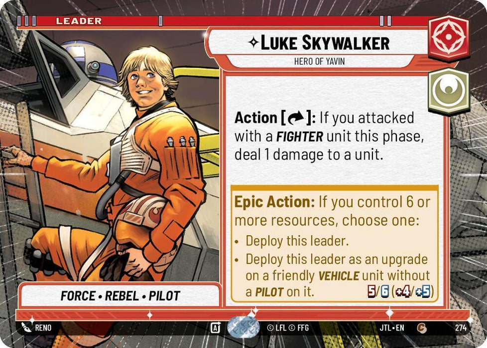 Luke Skywalker - Hero of Yavin (Hyperspace) (274) [Jump to Lightspeed] - for just $0.10! 