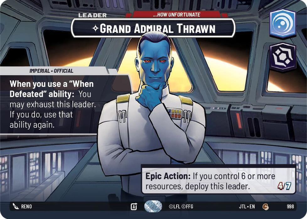 Grand Admiral Thrawn - ...How Unfortunate (Showcase) (998) [Jump to Lightspeed] - for just $57.40! 
