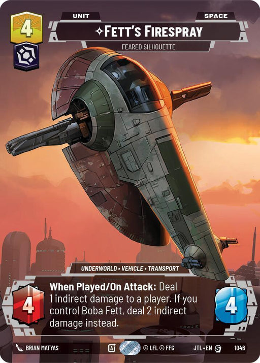 Fett's Firespray - Feared Silhouette (Prestige) (1046) [Jump to Lightspeed] - for just $2.10! 