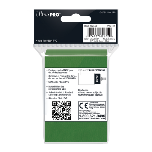 Ultra PRO: Standard 50ct Sleeves - PRO-Matte (Green) - Just $0! Shop now at Retro Gaming of Denver