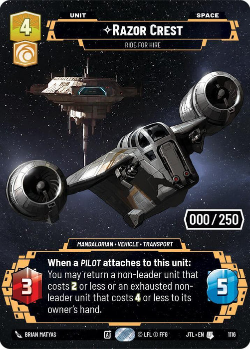 Razor Crest - Ride For Hire (Serialized) (1116) [Jump to Lightspeed] - for just $39.60! 