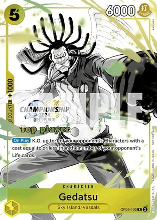 Gedatsu (Championship 2024 Top Player Pack Vol. 2) (OP05-102) - One Piece Promotion Cards Foil - for just $141.68! 