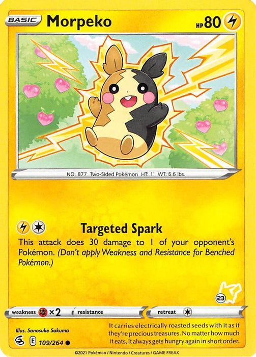 Morpeko (109/264) (Pikachu Stamp #23) [Battle Academy 2022] - for just $0.15! 