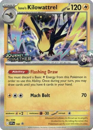 Iono's Kilowattrel (Prerelease) 182 - SV Scarlet & Violet Promo Cards Holofoil - for just $2.82! 