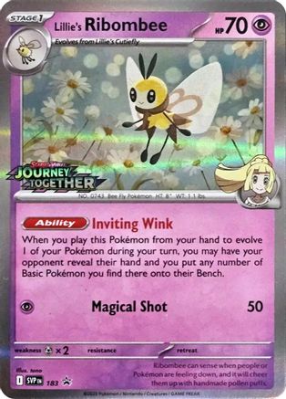Lillie's Ribombee (Prerelease) 183 - SV Scarlet & Violet Promo Cards Holofoil - for just $2.70! 