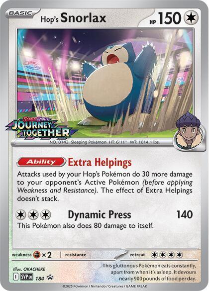 Hop's Snorlax (184) [Scarlet & Violet: Black Star Promos] - for just $11.50! 