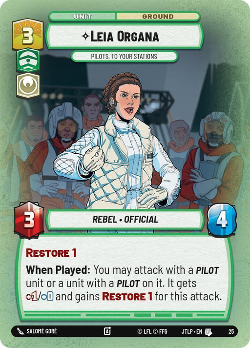 Leia Organa - Pilots, To Your Stations (Foil) (25) [Jump to Lightspeed: Weekly Play] - for just $0.15! 