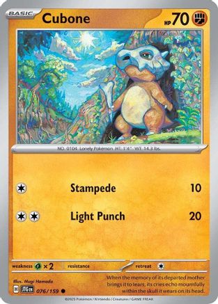 Cubone 076/159 - SV09 Journey Together - for just $0.08! 