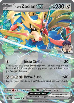 Hop's Zacian ex 111/159 - SV09 Journey Together Holofoil - for just $0.38! 