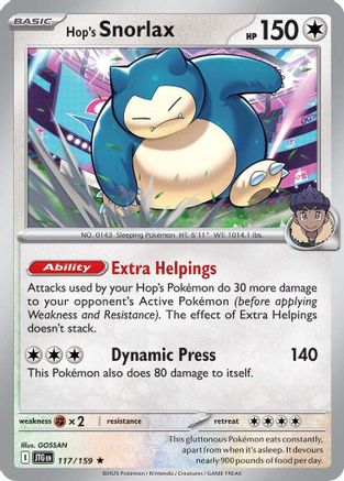 Hop's Snorlax 117/159 - SV09 Journey Together - Holofoil - for just $0.15! 