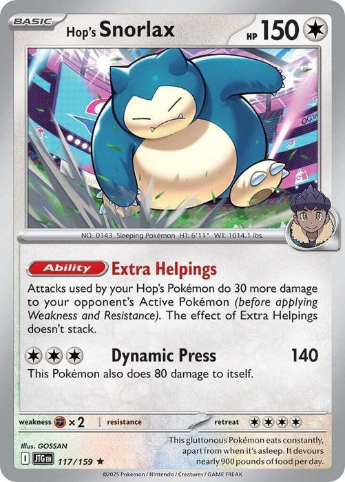 Hop's Snorlax (117/159) [Scarlet & Violet: Journey Together] - for just $0.15! 