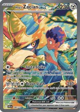 Hop's Zacian ex 186/159 - SV09 Journey Together Holofoil - for just $25.07! 