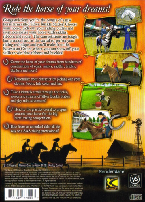 Let's Ride! Silver Buckle Stables – PlayStation 2 (PS2) - for just $0! 