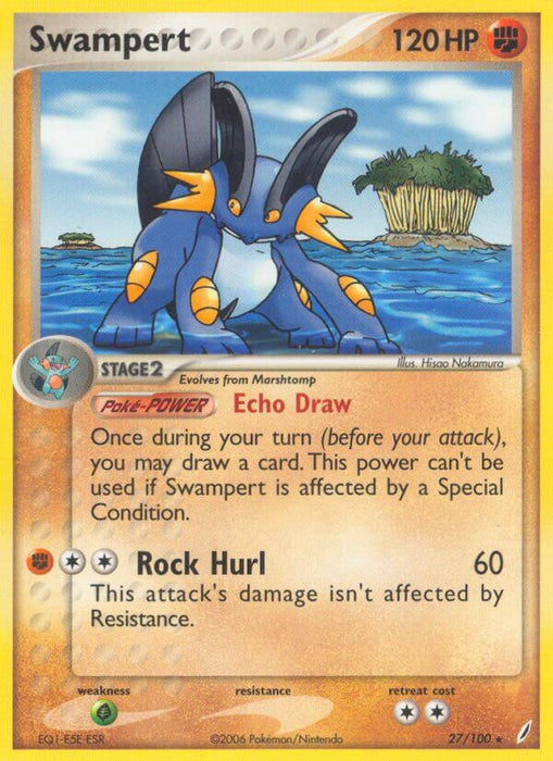 Swampert (27/100) (Theme Deck Exclusive) [EX: Crystal Guardians] - Just $3.95! Shop now at Retro Gaming of Denver