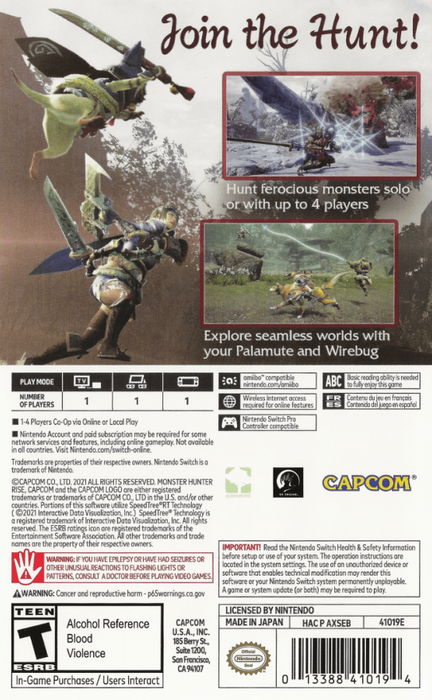 Monster Hunter Rise – Nintendo Switch (NS) - for just $13.99! 