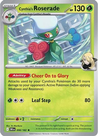 Cynthia's Roserade 008 - SV10 Destined Rivals Holofoil - for just $0.10! 