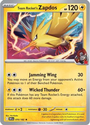 Team Rocket's Zapdos 070 - SV10 Destined Rivals - for just $0! 