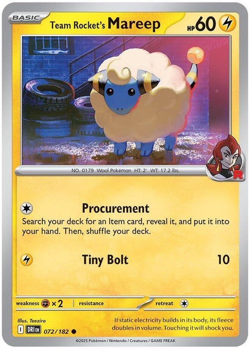 Team Rocket's Mareep (072/182) [Scarlet & Violet: Destined Rivals] - for just $0.10! 