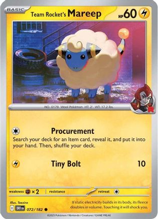 Team Rocket's Mareep 072 - SV10 Destined Rivals - for just $0.05! 