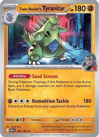Team Rocket's Tyranitar 096 - SV10 Destined Rivals Holofoil - for just $0.15! 