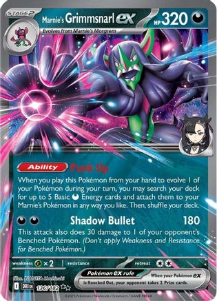 Marnie's Grimmsnarl ex 136 - SV10 Destined Rivals Holofoil - for just $0.70! 