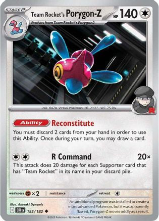 Team Rocket's Porygon-Z 155 - SV10 Destined Rivals Reverse Holofoil - for just $0.17! 