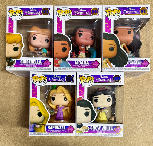 Funko Pop! Disney Ultimate Princess Moana, Snow White, Rapunzel, Cinderella & Pocahontas Complete Set Of 5 - for just $50! 