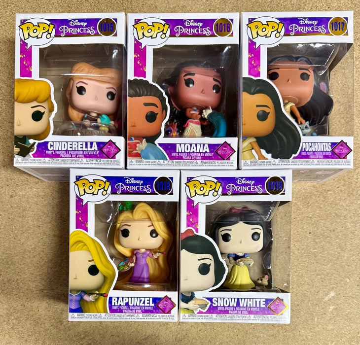 Funko Pop! Disney Ultimate Princess Moana, Snow White, Rapunzel, Cinderella & Pocahontas Complete Set Of 5 - for just $50! 