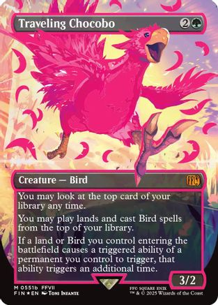 Traveling Chocobo (Borderless) (Neon Ink Pink) (FIN-511B) - FINAL FANTASY Foil - for just $518.87! 