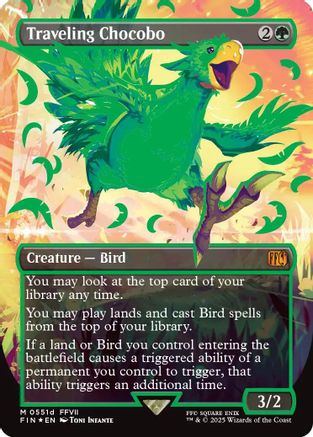 Traveling Chocobo (Borderless) (Neon Ink Green) (FIN-511D) - FINAL FANTASY Foil - for just $559.50! 
