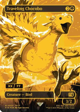 Traveling Chocobo (Borderless) (Serial Numbered) (FIN-551F) - FINAL FANTASY Foil - for just $60000! 