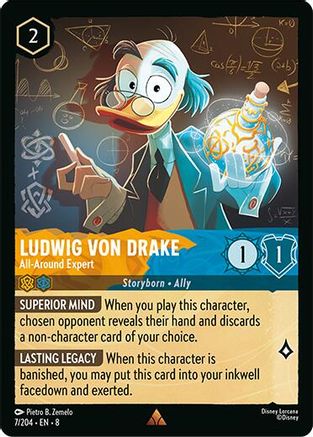 Ludwig Von Drake - All-Around Expert (7/204) - Reign of Jafar Cold Foil - for just $1.89! 