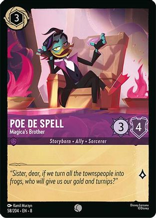 Poe De Spell - Magica's Brother (58/204) - Reign of Jafar - for just $0.03! 