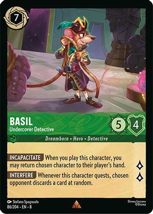 Basil - Undercover Detective (86/204) - Reign of Jafar - for just $0.20! 