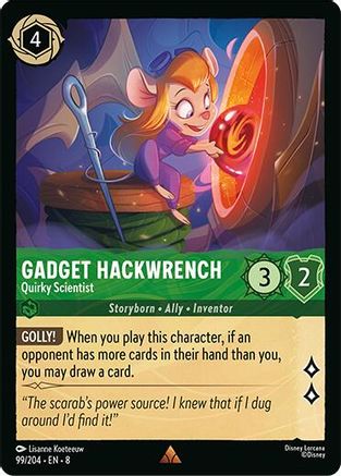 Gadget Hackwrench - Quirky Scientist (99/204) - Reign of Jafar - for just $0.06! 