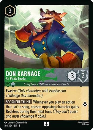 Don Karnage - Air Pirate Leader (108/204) - Reign of Jafar - for just $0.03! 